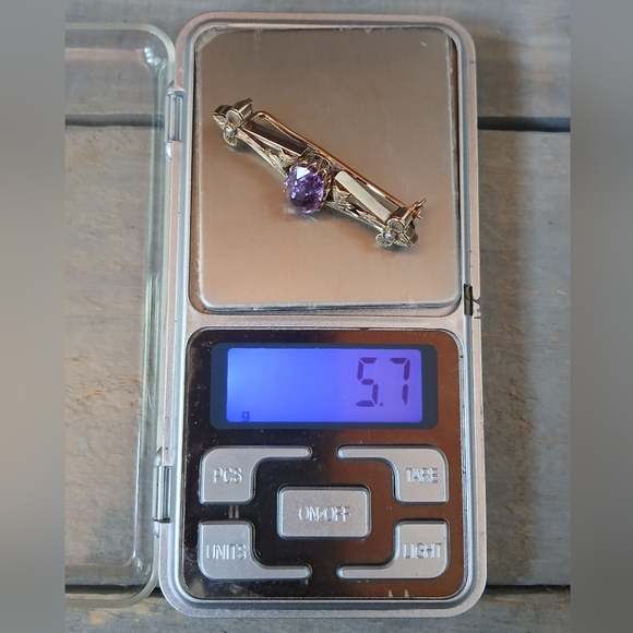 Antique Victorian 14K Yellow Gold Amethyst Bar Brooch Pin 5.7 Grams 1.8" - Picture 16 of 16